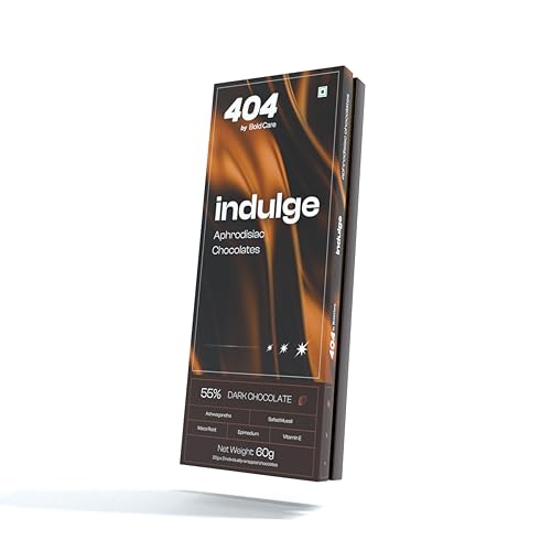 Bold Care Indulge Aphrodisiac Chocolate (60 gms) | Rich dark chocolate for improving mood & vitality | Created with Ashwagandha & Maca Root