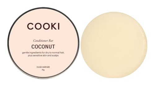 Cooki Coconut Conditioner Bar for Sensitive Scalps & All Hair Types – Gentle, Essential Oil Free, Vegan, Zero Waste, With Tin 75g