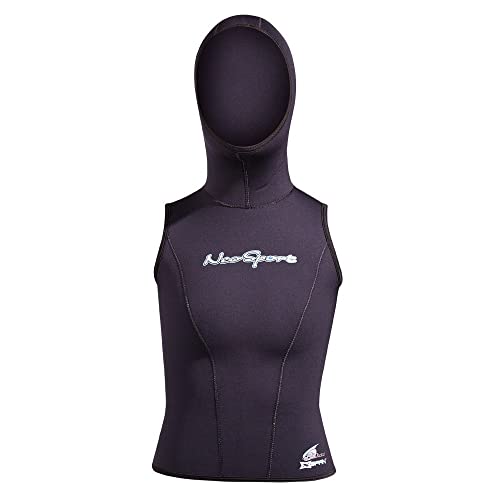 NeoSport Wetsuits Chaleco con capucha para mujer XSPAN 5/3mm, negro, talla 8 - Buceo, snorkel y wakeboard miniatura 2
