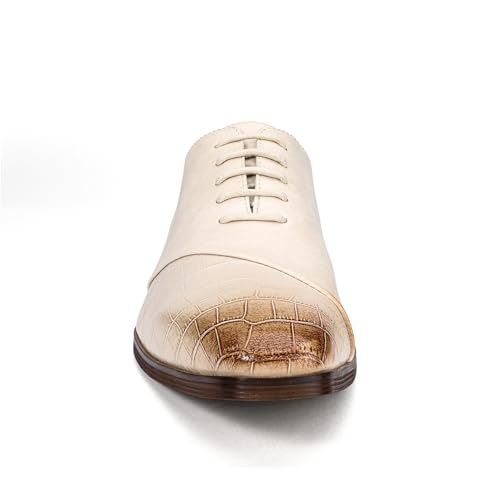 Zapatos Oxford para hombre con estampado de cocodrilo y patchwork de vestir 3