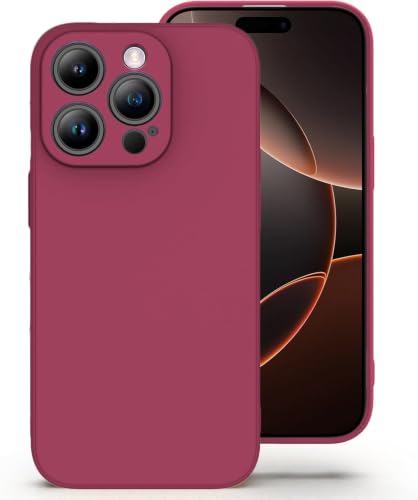 Image of DIZORO Square Microfiber Candy Case Compatible for iPhone 16 Pro Max Shockproof Slim Back Cover Liquid Silicone Case - Hibiscus