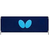 Butterfly Europa Barrier Double Brace Tall 90cm - Dark Blue Vinyl with Black Frame - Offset Feet for Easier Setup - Perfect for Both Home and Club Playing Areas