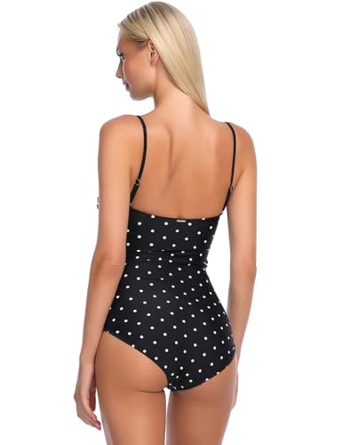 Image of RELLECIGA Women's Twist Front Shirred One Piece Swimsuit