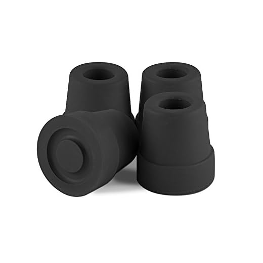 Essential Medical Supply T50012bl Quad Cane Tips, Black, 1/2 Inch