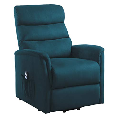 Homelegance Power Lift Recliner with Massage and Heat, Navy, Navy