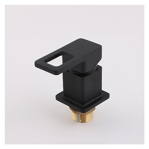 Robinet de lavabo noir mat rétro en laiton mélangeur double trou