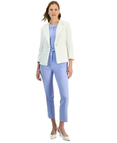 Kasper Women's Texture One Button Wing Lapel W/Fringe2