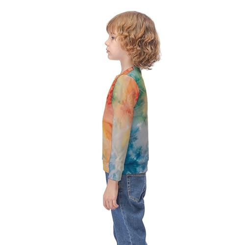 Tie Dye RainbowChildren's Casual Pullover Sweatshirt Loose Fit8-10Y3
