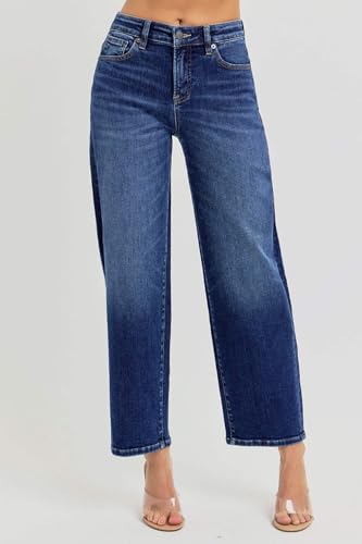 SALT TREE Risen Jeans - High Rise Crop Boyfriend Tapered Jeans - RDP59764