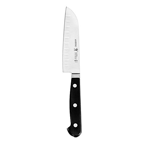 HENCKELS Classic Razor-Sharp Hollow Edge Santoku Knife 5 inch, German Engineered Informed by 100+ Years of Mastery, Black/Stainless Steel