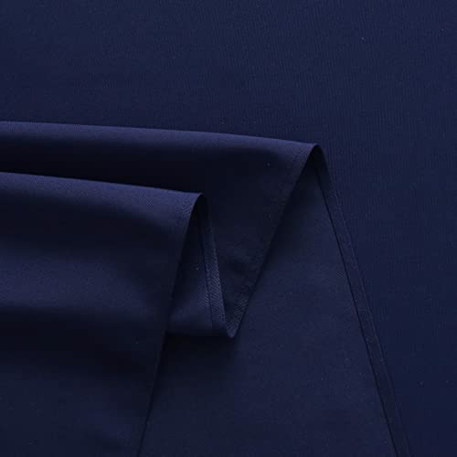 Image of FOLINS&HOME Navy Blue Rectangle Waterproof Tablecloth, 54 x 78 Inch | Wrinkle Free Polyester Table Cloths, Spillproof Heavy Duty and Washable Table Cover for Party, Banquet - Rectangular /Oblong