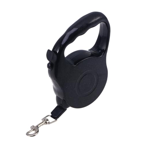 DIKACA 伸縮ペットリード 大型グリップ 手袋対応 小型中型犬用 自動巻き取り式 犬猫用トレーニングロープ ブレーック搭載 ブラック