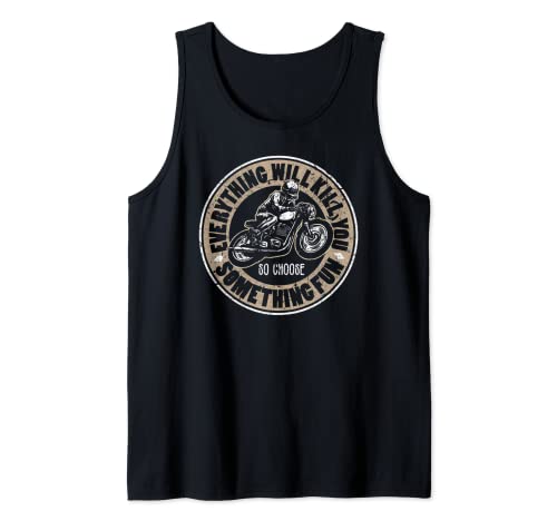 Biker tun etwas Lustiges, Vintage-Bike-Racer-Abnutzungseffekt Tank Top