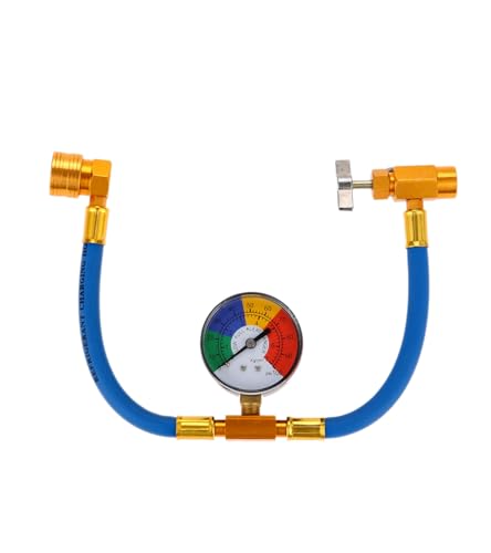 Aupoko R134A AC Refrigerant Charge Hose Kit, 1/2” Acme Can Opener Tap Dispensing Piercing Valve, and Recharge Hose with Pressure Gauge, Fits for Car AC Air Conditioning Refrigerant