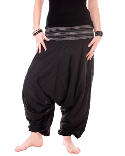 Vishes - Haremshose mit gestreiftem oder farbigem Bund - Unisex -...