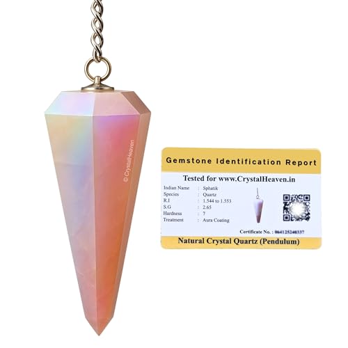 Image of Certified Angel Aura Rose Quartz Pendulum Dowsing Tool - Natural Crystal Pendulum for Spiritual Guidance - Premium Dowser Pendulum for Accurate Divination and Energy Healing - Perfect for Energy Healing and Chakra Balancing - Handcrafted with Precision and Elegance