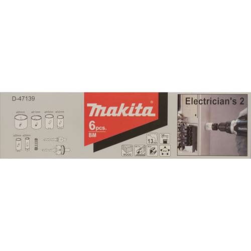 Makita D-47139 8 Piece Electricians Holesaw Kit 1, Black, Small - Image 3