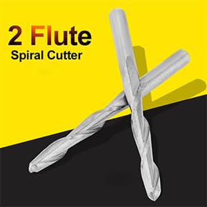 Image of 10PCS Carbide Single Flute Cutter End Mills, 2 Flute Spiral Router Bit, Milling Cutter Carving Tool for Wood CNC End Mill 3.175 x 22mm
