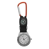 Mountaineering Nurse Watch with Compass and Carabiner Durable Alloy and Canvas Design Easy-to-Read Dial for Outdoor Hiking Camping and Professional Use