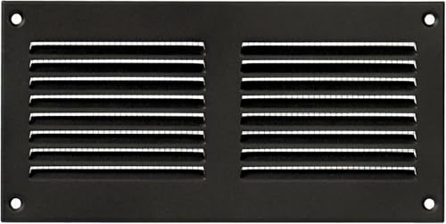 20 x 10 cm, Anthrazit, Lüftungsgitter, Stahl, für Decke und Seitenwand, HVAC, mit Insektenschutzgitter (200 x 100 mm, Anthrazit)