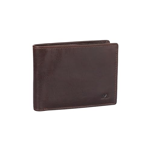 CAMELLO Bi-Fold Wallet – Classic Crunch Leather for Men/Two Slip Pockets/Six Card Slots and Two Bill Compartments (Brown)2