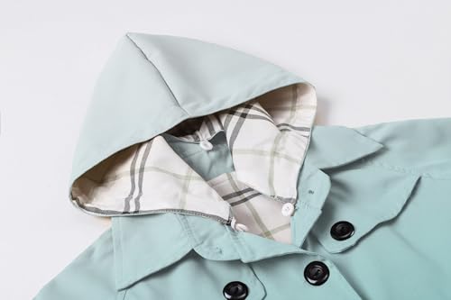 Image of Betusline Girl's Single Breasted Trench Coat Hooded Dress Coat Outerwear, 2-14 Years