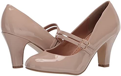 Journee Collection Womens Wendy Patent Round Toe Pumps Tan 6.5 Medium (B,M) Review | Image 6