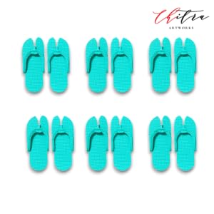 Image of CHITRA Spa & Hotel Free Size Flip-Flop Slippers with 5MM Sole | Comfortable, Disposable Slippers for Hotels, Spas, Guest Rooms & Travel - Green (Pack of 6)