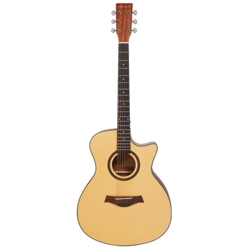 Image of Vault EA25CE Grand Auditorium Shape Electro- Acoustic Guitar with Bubinga Back and Sides - Natural