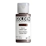 Golden Fluid Acrylic Paint 1 Ounce-Burnt Umber Light