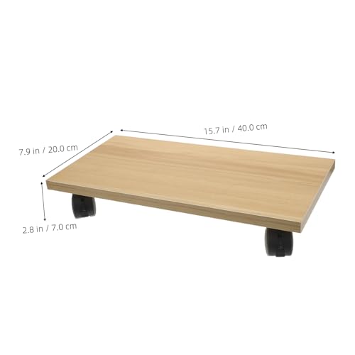Support unité centrale roulettes en bois de chêne pour ordinateur de bureau