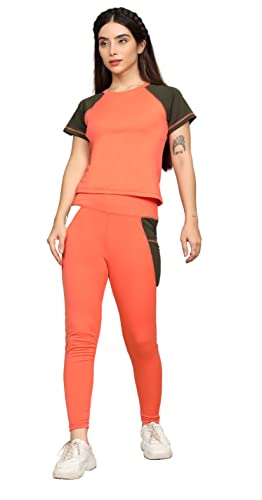 Leriya Fashion Women’s Lycra Active Wear Sweatshirt with Nightwear & Workout Clothes Gym Wea TracksuitsYoga Jogging Track Outfit Legging Jacket 2 Pieces Pajama Sets for Women