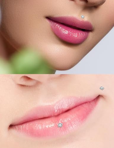 16G ASTM F136 Titanium Surgical Steel Internal Thread Flat Back Studs Earrings Lip Rings Labret Medusa Helix Tragus Cartilage Earring stud Piercing Jewelry for Women Men Silver Black Gold4