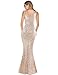 A ARFAR Women Wedding Sequin Dress Sexy V-Neck Mermaid Dress Ladies Formal Dresses Sleeveless Summer Maxi Long Dress Women Club Night Out Party Dress Vintage Elegant Silver Nude S