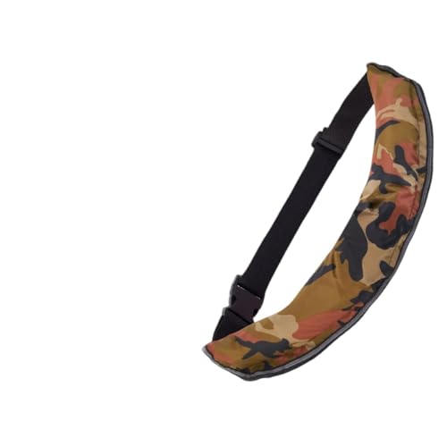 Giawkca 水泳用ライフベルト、大人用、ポータブル、プロ用、海洋用、自動膨張式、釣り用、ライフジャケット、高浮力ライフベルト、手動膨張式、釣り用、大人用、子供用、ベルトタイプ (迷彩イエロー,マニュアル)