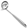 ReaNea Soup Ladle, Stainless Steel Ladle, Long, Deep and Large Capability Metal Cooking Soup Spoons, Dishwasher Safe