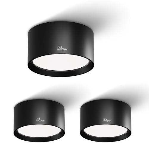 Image of Murphy 3W LED Disc Surface Light Black Finish | Warm White 3000K | Up to 300 Lumens | Aluminium Body | BIS Approved | 2 Year Warranty | Pack of 3
