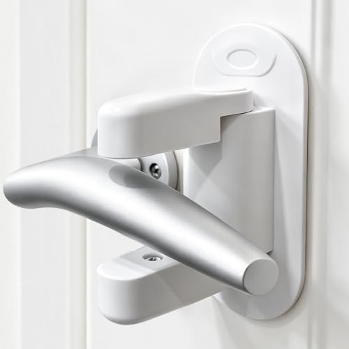 Matenf Childproof Door Lever Lock (2 Pack) Prevents Toddlers Pets