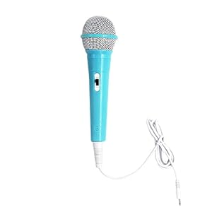 EKDJKK Wired Microphone, Portable Wired Dynamic Microphone 3.5mm Jack Lightweight No Battery Singing Mechine Home Wired Handheld Microphone for Kids (Blue)