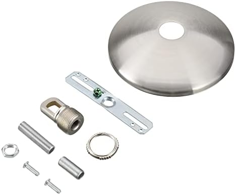 Aspen Creative 21511-21, Contemporary Chandelier & Light Fixture Canopy Kit w/Collar Loop, Brushed Nickel, 5" Diameter, 1" Center Hole