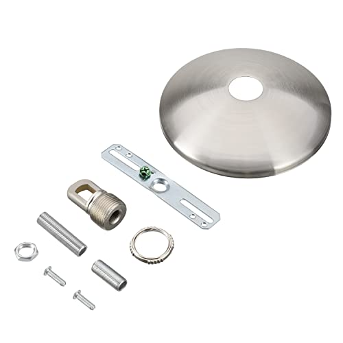 Aspen Creative 21511-21, Contemporary Chandelier & Light Fixture Canopy Kit w/Collar Loop, Brushed Nickel, 5" Diameter, 1" Center Hole