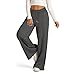 Womens Wide Leg Loose Trousers Comfortable Fashion Drawstring Pants with Pockets High Waist Casual Sweatpants Dark Gray