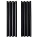 Produktbild MRTREES Vorhang Blickdicht Gardinen Thermovorhang mit Ösen Verdunklungsvorhang Ösenschal Vorhänge Kurz Modern 260×140cm(H×B) Schwarz 2er Set für Hotels Büros Wohnzimmer Schlafzimmer Kinderzimmer