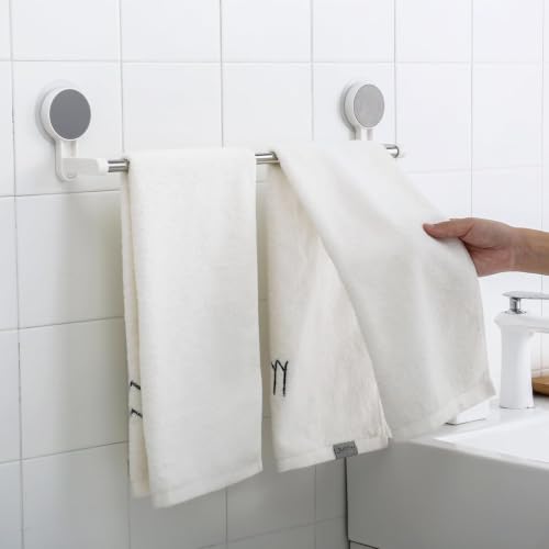Image of Oblivion Towel Holder in Bathroom - Self-Adhesive Towel Rod for Bathroom & Kitchen - No-Drill Wall Mounted Holder with Strong Adhesive, Space-Saving Organizer for Towels, Clothes & Accessories (3)