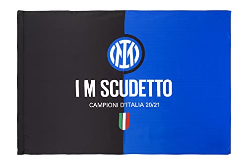 Misura: 100x140 cm Inter Bandiera I M Scudetto 20-21, Campioni d\'Italia, 100x140cm, Unisex Adulto, Nero/Blu, 100x140