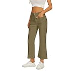 Denim Women Cropped Trousers Jeans Pants Leg Jeans High Rise Pants Stretchy with Pockets