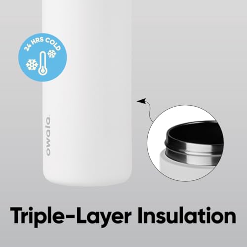 Image of Owala Kids FreeSip Insulated Stainless Steel Water Bottle with Straw for Sports, Travel, and School BPA-Free Sports Water Bottle, 16 oz, Shy Marshmallow