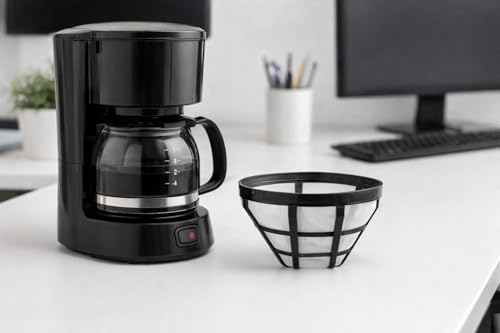 Image of NRP #2 Nylon Mesh 4 cup Coffee Filter Replacement for Gevi, Oster, Krups Coffeemaker, 2-pack Cone shape filter with round rim | 2-pack BPA FREE Oval Brim Cone Shaped Mini Filter Compatible oster, Gevi and More Brands