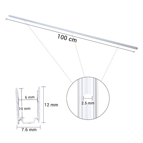 Image of Yescom 5Pack 3ft Commercial Warm White Rope Light Aluminium Track Channel | 7x10mm, 1m Long Straight Mounting Rails, Ideal for indoor outdoor DIY, Compatible with 7x14mm Bilume 2700K