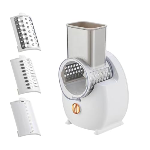 Catálogo para Comprar On-line Ralladores de queso eléctricos los preferidos por los clientes. 47 Cortador eléctrico de verduras – Trituradora electrónica de frutas 3 en 1 – Para uso en la cocina – Cortador eléctrico para ensaladas/astilladoras (blanco)